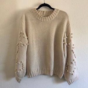 Cream, (wide sleeve) sweater